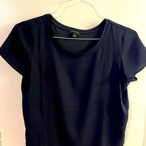Ann Taylor silky navy blouse